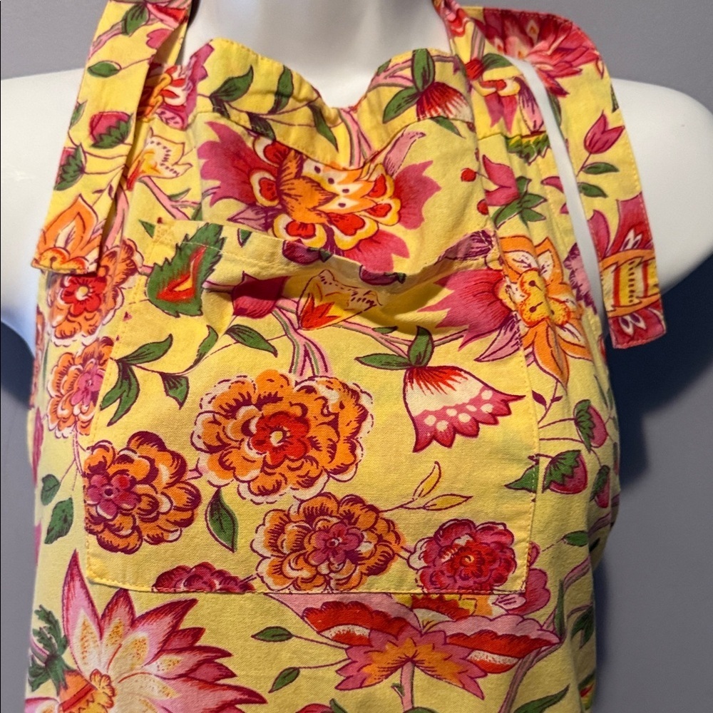 April Cornell Yellow Floral Tiered Apron - Picture 2 of 11